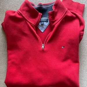 Tommy Hilfiger Men's Zip-Up Red Sweater